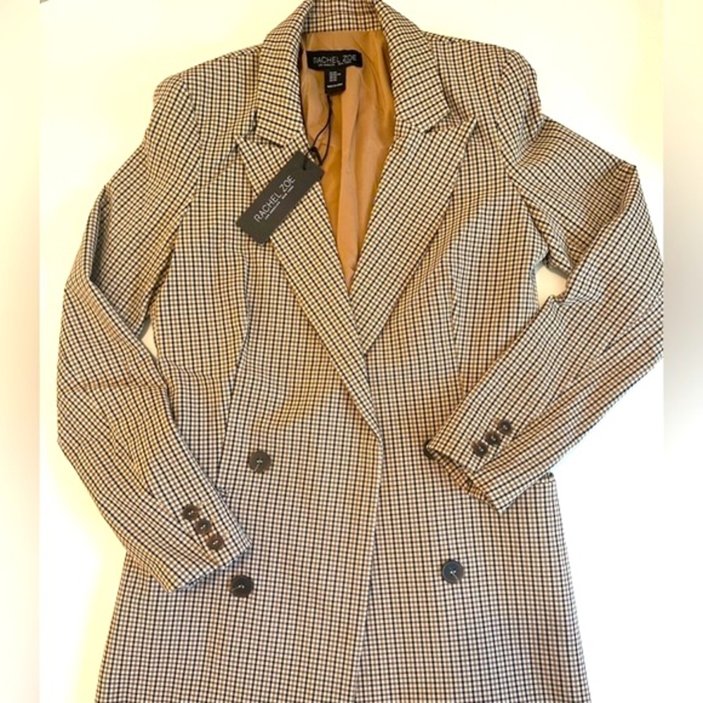 NEW Rachel Zoe New York Designer Longline Blazer Size Extra Small XS Brown